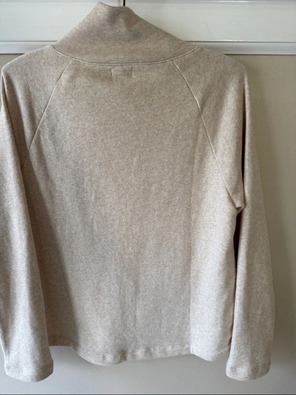 J. Crew Women's Cream Button-Accent Funnel Neck Sweater - Heathered Cream - Picture 7 of 8